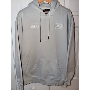 Fanatics Signature San Francisco 49ers Hoodie Mens XL Light Gray Embroidered‎ SF